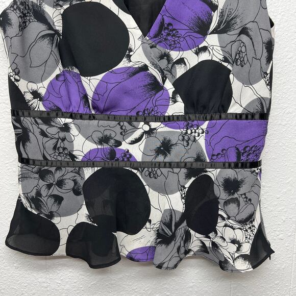 Nine West Floral Top Womens 4 Career Office Workwear Formal Party Cocktail Event - Picture 4 of 10